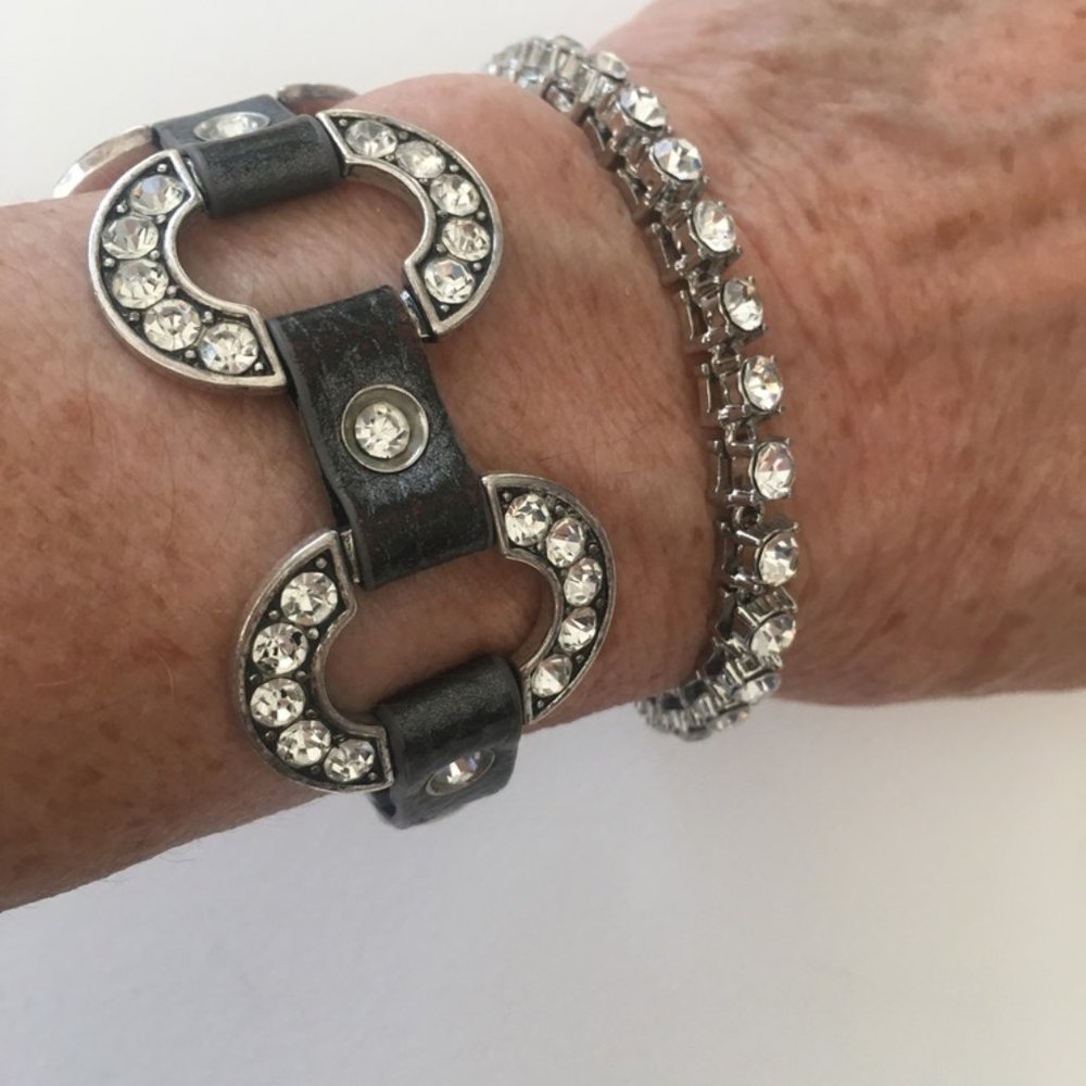 Leather and Ice Duo Bracelets
